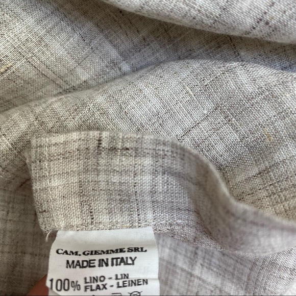 Nazareno Gabrielli Linen Button Down Shirt Made In Italy - Picture 14 of 14